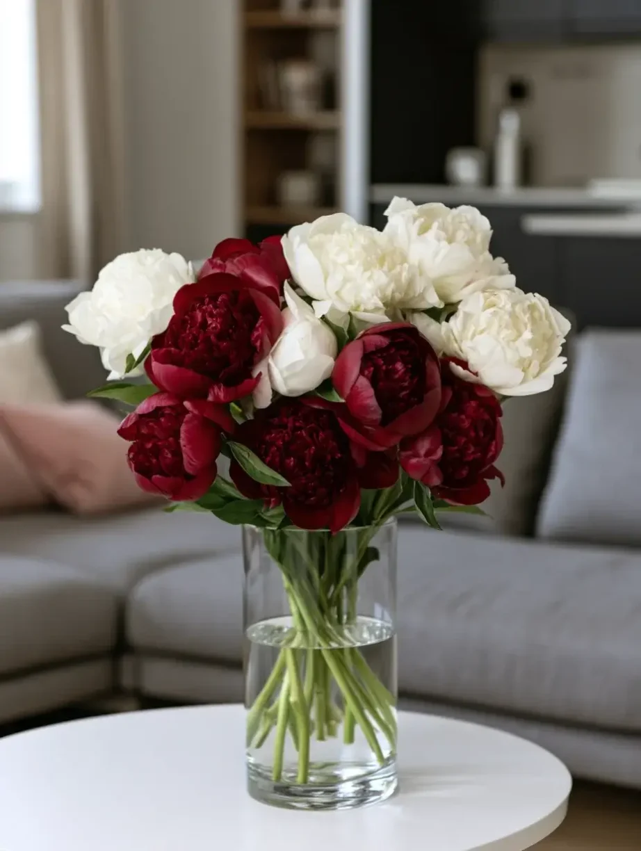 burgundy peonies