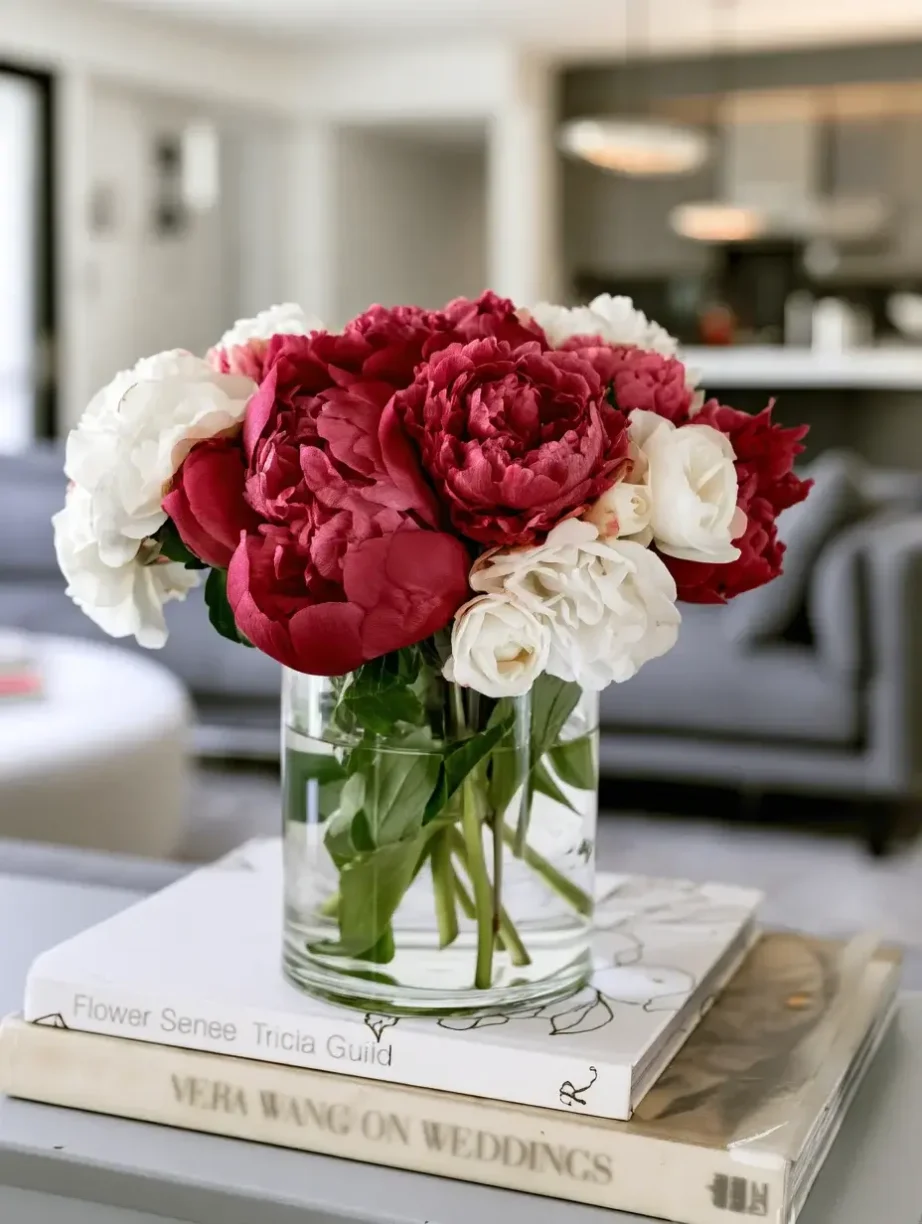 burgundy peonies